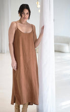 Load image into Gallery viewer, Midi Linen Slip Dress // Nutmeg
