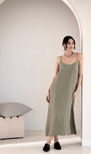 Load image into Gallery viewer, Midi Linen Slip Dress // Sage
