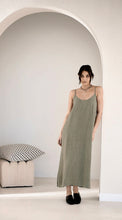 Load image into Gallery viewer, Midi Linen Slip Dress // Sage
